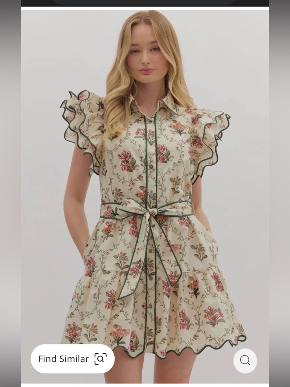 Entro The Heirloom Floral Ruffle Mini Dress NWT